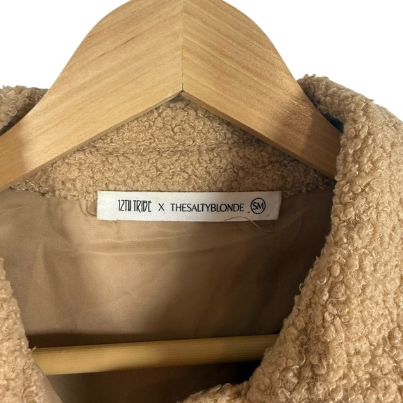 12th Tribe Tan and Brown Teddy Jacket - Picture 8 of 10